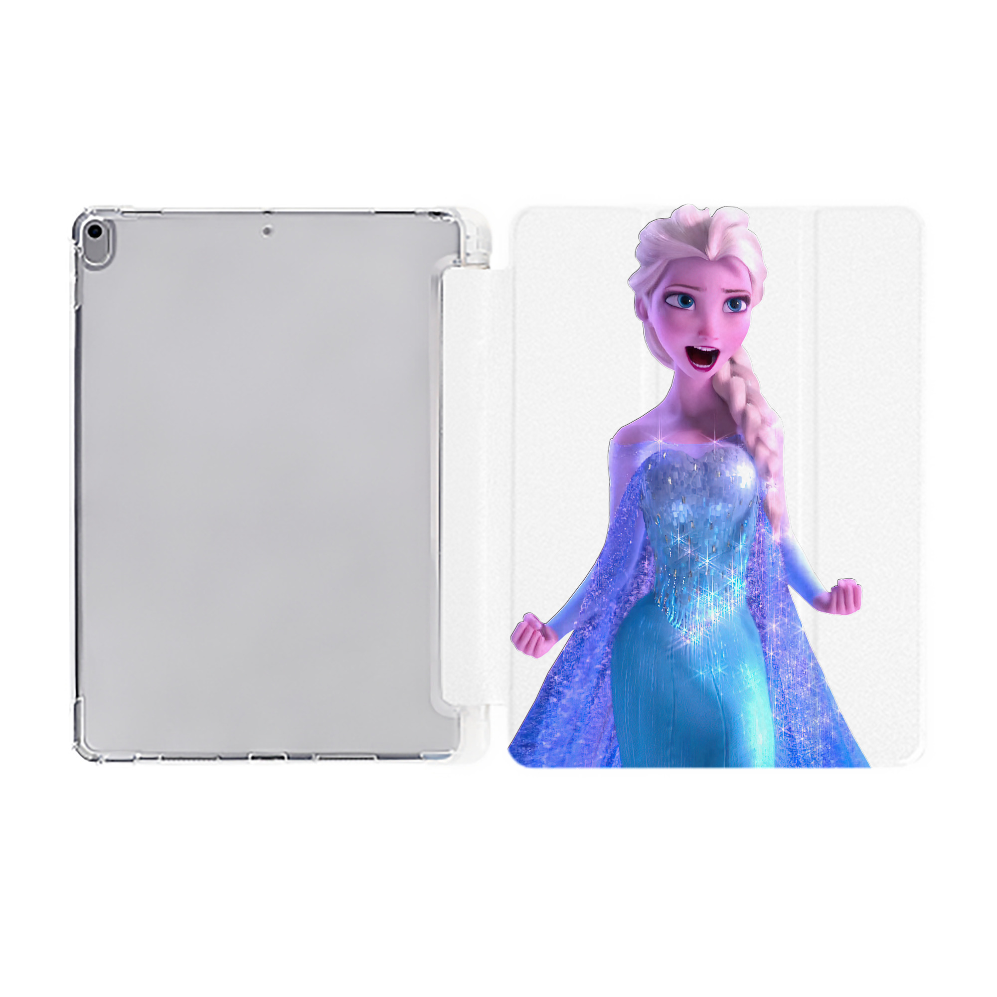 （画像用） アナと雪の女王 アンナ エルサ Frozen Anna Elsa IPad ケース ペン収納付き 三つ折りスタンド PUレザー×シリコン 対応機種9.5/10.5/10.9インチ